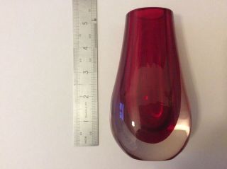 Vase Geoffrey Baxter Whitefriers Ruby Red Teardrop Vase