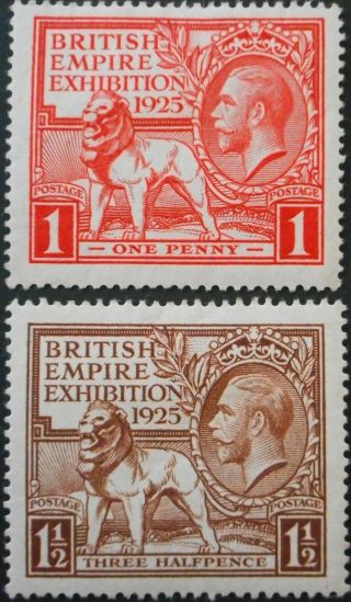 Great Britain 1925 Gv Exhibition Set Sg 432/433