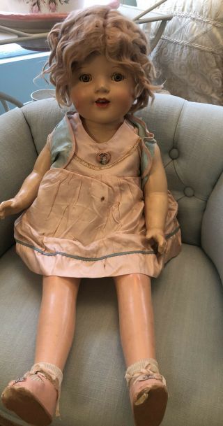 30” Shirley Temple Look - A - Like Doll Vintage 1930’s Composition