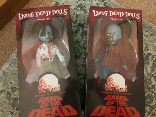 Living Dead Dolls Fly Boy And Plaid Shirt Zombie.  Dawn Of The Dead.  Open Like