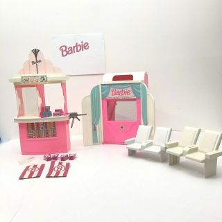 Vintage Barbie Movie Theatre With Magical Screen Concessions Stand Accessories