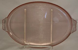 Jeannette Homespun Pink 13 " Oval Platter
