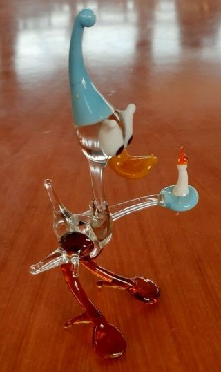 Vintage Murano Glass Donald Duck Wee Willie Winkie Ornament Figurine Lampwork 2
