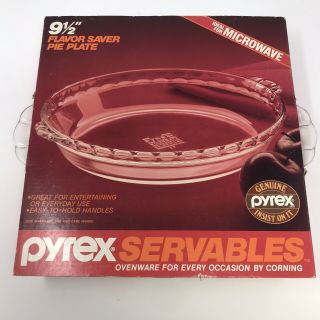 Vintage Pyrex Glass Pie Plate 9 - 1/2” Brand From 1984