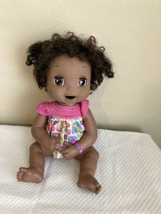 Hasbro 2006 Baby Alive Soft Face African American Interactive Doll