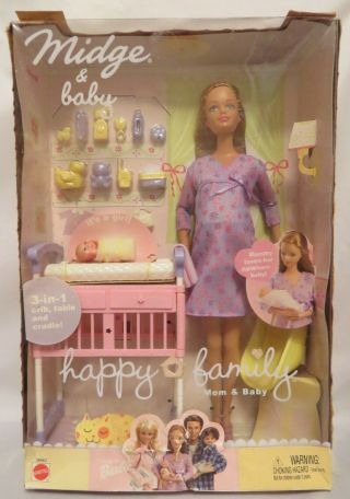 Barbie Happy Family Pregnant Midge & Baby,  2002,  Nib