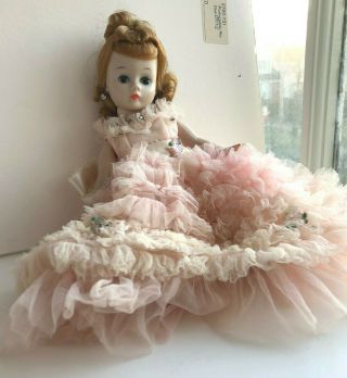 Vintage Madame Alexander red hair Cissette Doll in tagged dress - needs TLC 2