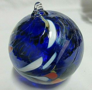 Zorza Blown Handmade Christmas Glass Ornament from Poland Cobalt Blue o029 3