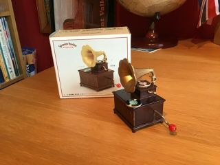Sylvanian Families Vintage Rare Wind Up Musical Box Gramophone With 2 Records