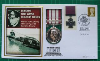 2010 Benham Victoria Cross Heroes Cover Naval Gsm 1915 - 62 Lt Peter S W Roberts