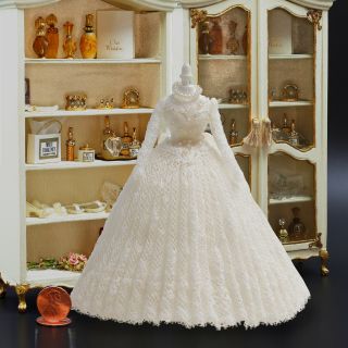 Bridal Dress Fumiko Ogawa - Dollhouse Miniature - 1:12 Scale Japanese Artist Igma