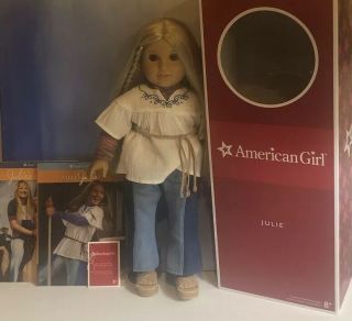 Retired American Girl Julie Doll With Book And Box