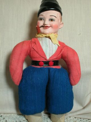 Unica Patent Dutch Peasant Country Belgium Doll Has Pipe All 13 " 1940 