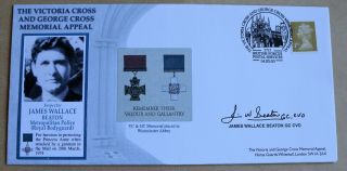 Victoria & George Cross Appeal 2003 Cover Signed By James Wallace Beaton Gc