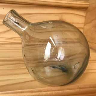 Hand Blown Glass Sphere Vase Clear Recycled Glass Beaker Lab Modern Style EUC 2