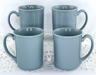 Corelle Corning Set Of 4 Vintage Coffee/tea Mugs Cups Solid Light Blue 4” Usa