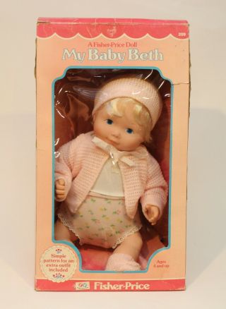 1978 Fisher Price 209 My Baby Beth Doll In Package With Papers