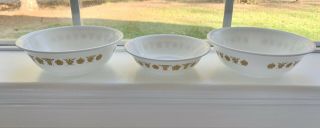 Set Of 3 Soup/cereal Bowls Corelle Corning Ware Butterfly Gold Fruit Bowl