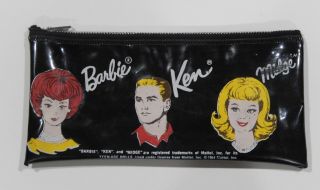 Rare 1964 Mattel Barbie Ken & Midge Black Plastic School Pencil Case