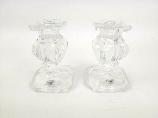 Gorham Full Lead Crystal Candle Holders Candlesticks Set Of 2 West Germany 4 "