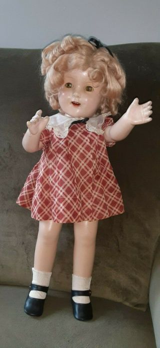 20” Shirley Temple Look - A - Like Doll Vintage 1930’s Composition