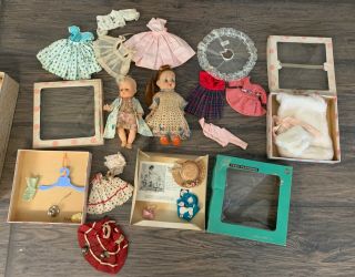 Vintage Vogue Ginny Doll Storybrook Clothes W/boxes And 2 Dolls ??