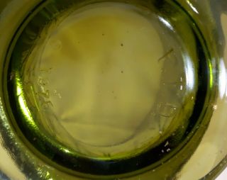 FTD Green Glass Oak Leaf Oval Low Candy Dish Bowl Compote Planter Vase Vintage 3