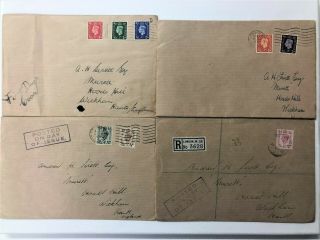 Gb Stamps - George Vi - National Emblems - Fdc - 4 X Envelopes 1/2d Up To 6d