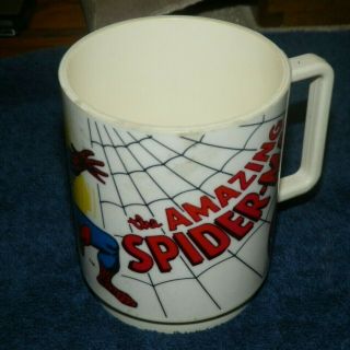 Vintage Deka The Spider - Man Marvel Comics Plastic Cup Mug 1977