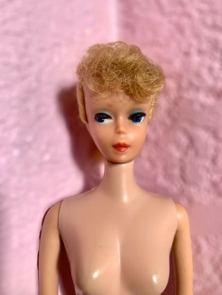 Vintage 1960s Blonde Ponytail Barbie Doll 5 Poodle Bangs