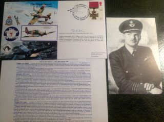 Raf Cover - Battle Of Britain Ww2 - Signed Group Captain D.  E Gilliam Dso Dfc Afc