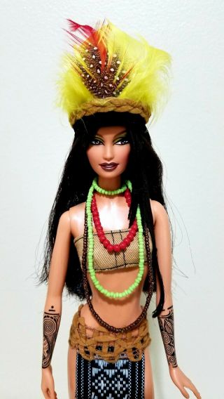 2008 Amazonia Barbie W/ Stand Dolls Of The World - South America