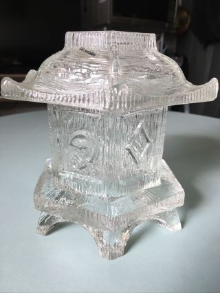 L.  E.  Smith Crystal Pagoda Style Fairy Lantern Vtg
