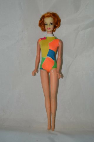 1966 Stacey Barbie Doll Twist N Turn Made In Japan Red Hair Eyelashes 1165