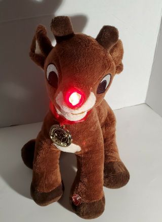50th Anniversary Rudolph The Red Rose Reindeer Plush,  Tested/works,  Good Cond.