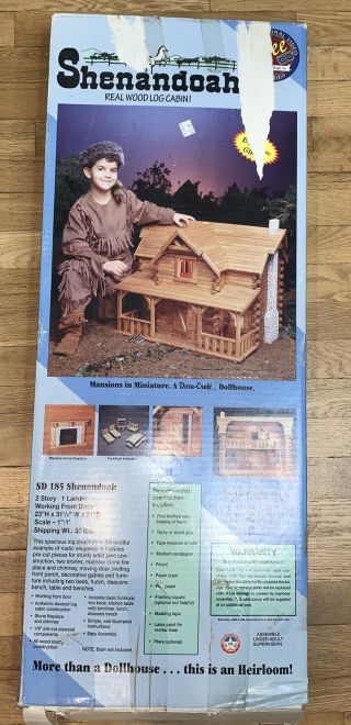 Vintage Dura - Craft Shenandoah Real Wood Log Cabin Kit Dollhouse Sd185