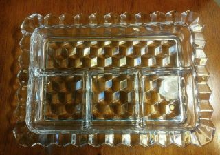 Fostoria American Glass 4 Part Divided Relish / Dresser Tray