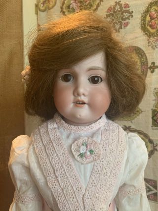 Armand Marseille Antique Doll Germany Floradora A - 4 - M 22” Bisque Head Leather