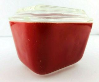 Vintage Pyrex Red Refrigerator Dish With Lid