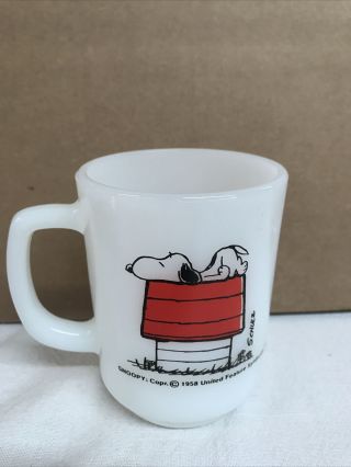 Fire King Snoopy Woodstock Coffee Mug Allergic To Morning