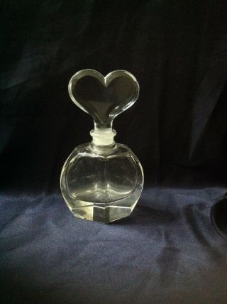 Clear Glass Perfume Bottle,  Heart Stopper,  Scent Bottle,  Murano,  British Glass