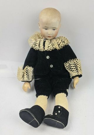 Antique Bisque Head Heubach Germany Boy Doll - 9 Inch