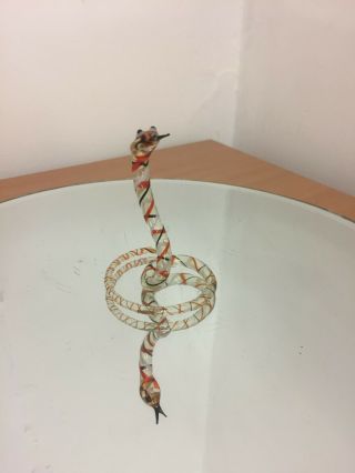 Vintage Murano Glass Snake In Browns And Oranges.  Lovely 3.  5 " Tall