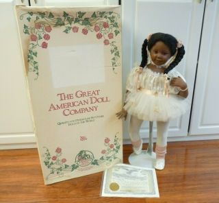 28 " Great American Doll Company African American Jasmine Ballerina Doll W/stand
