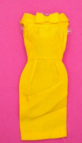 Vintage Barbie Pak Silk Sheath Dark Yellow Dress