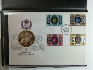 The Silver Jubilee Of H.  M.  Queen Elizabeth Ii 1977 Medallic First Day Cover