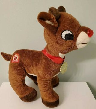 Official 50th Anniversary Rudolph The Red Nosed Reindeer 14 " Dan Dee Plush Euc