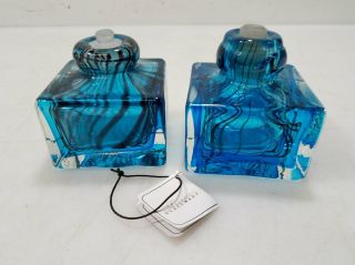 X2 Blue Murano Glassware 5 " Glass Essential Oil Diffuser