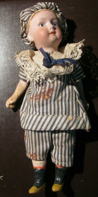 Antique Bisque Head Doll,  8 ",  Marked " Germany Gebruder Heubach D 03 14 " 1 Owner