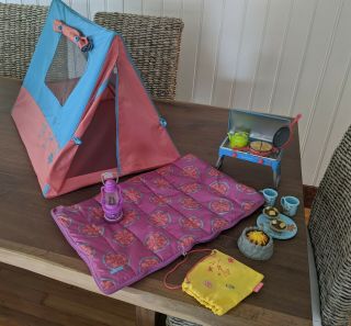 American Girl Doll Sunset Tent,  Sleeping Bag And Camping Gear